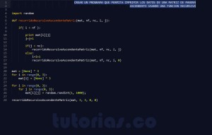 Recursividad Python Recorrido Recursivo Ascendente De Una Matriz