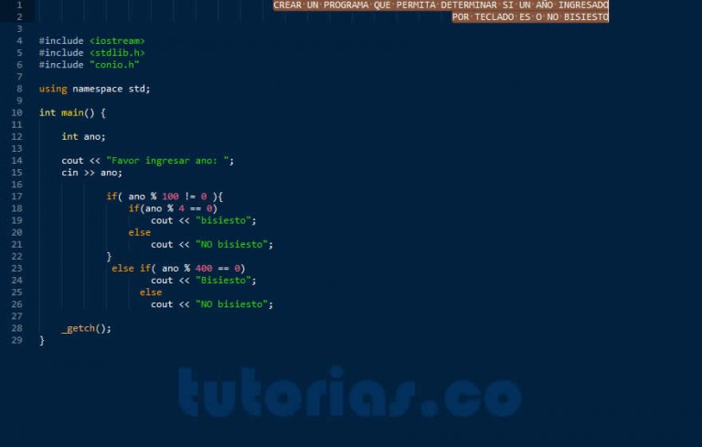 Sentencia If Else Visual C A O Bisiesto Tutorias Co