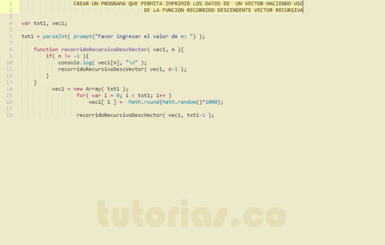 Recursividad Javascript Recorrido Recursivo Descendente De Un Vector