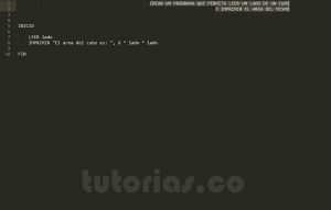 programacion en pseudocodigo: area de un cubo