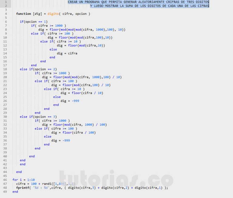 Funciones MatLab Suma De Los Primeros Tres Digitos Tutorias Co