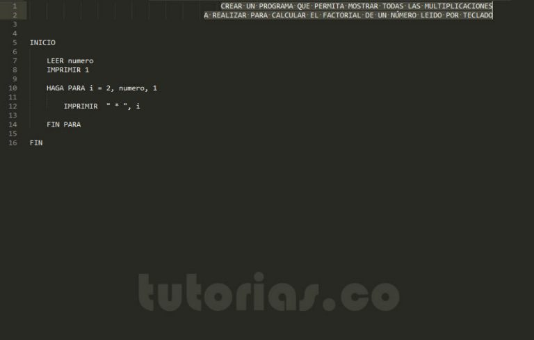 Ciclo Para Pseudocodigo Multiplicaciones De Un Factorial Tutorias Co