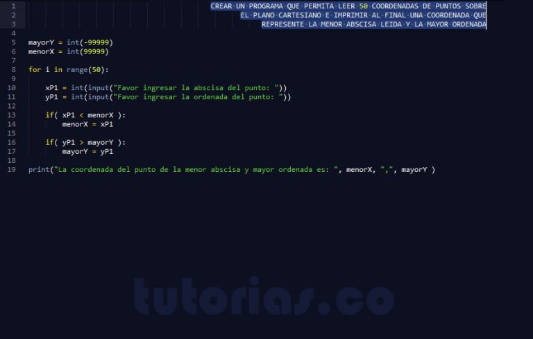 Ciclo For Python Menor Abscisa Mayor Ordenada Tutorias Co