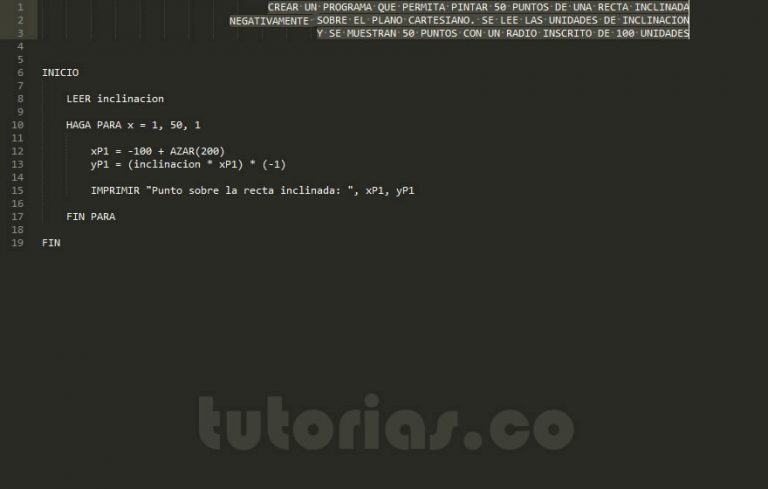 Ciclo Para Pseudocodigo Recta Con Inclinacion Negativa Tutorias Co