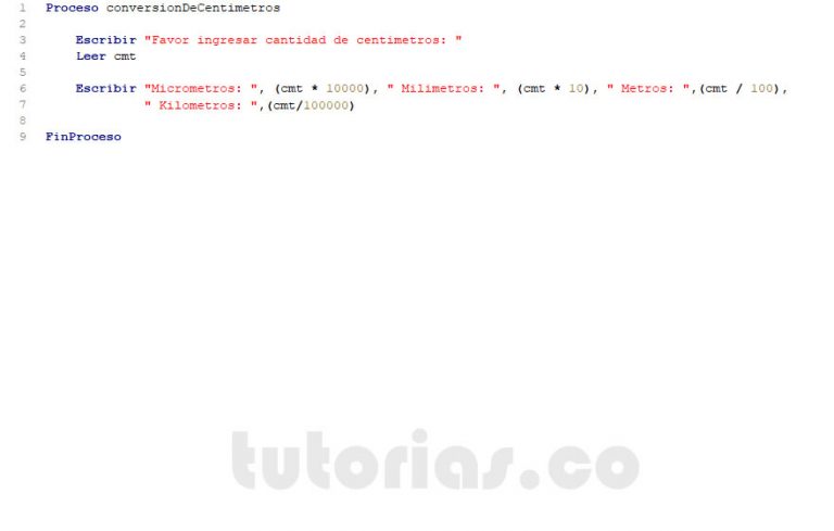 Operadores Pseint Conversion De Centimetros Tutorias Co