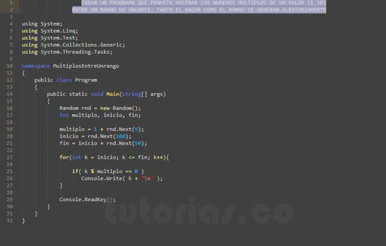 Ciclo For Visualstudio C Multiplo Aleatorio Entre Un Rango
