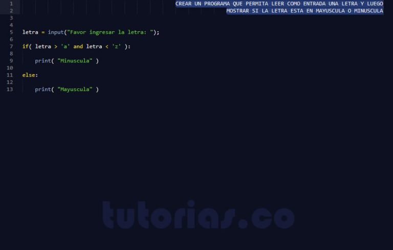 Sentencia If Else Python Letra Minuscula A Mayuscula Tutorias Co