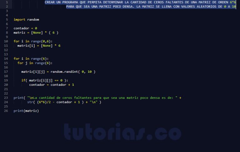 Arrays Python Matriz Poco Densa Tutorias Co