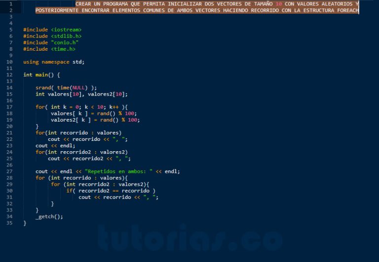 Arrays Visual C Comparacion De Vectores Con Foreach Tutorias Co