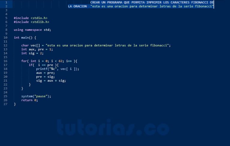 Arrays Turbo C Caracteres Fibonacci Tutorias Co