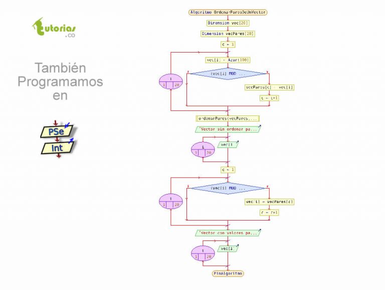 Funciones Pseint Ordenar Pares De Un Vector Tutorias Co