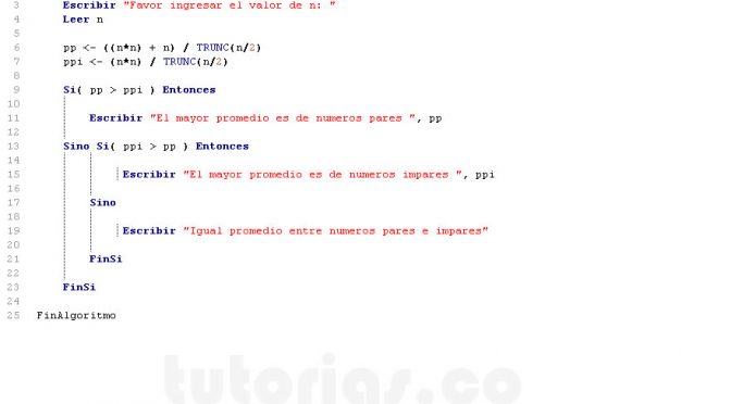 Sentencia Si Sino PSeint Mayor Promedio Numeros Pares E Impares Tutorias Co