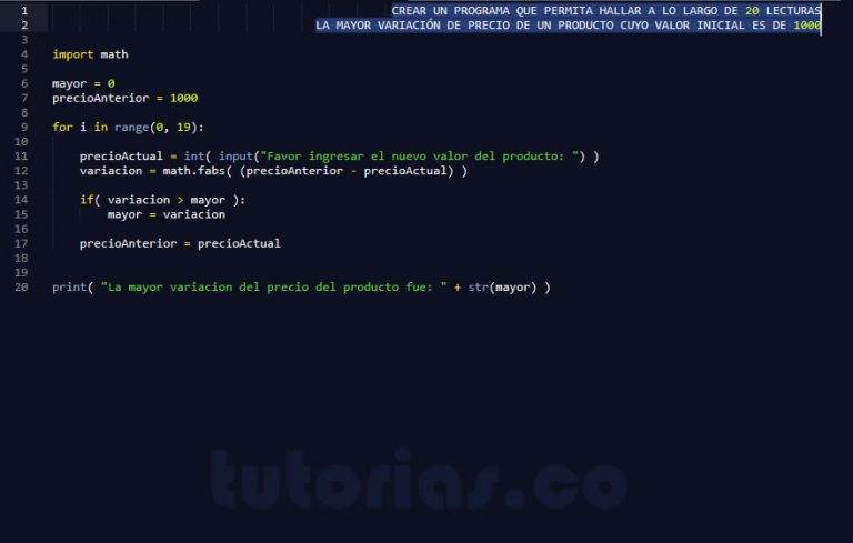 Ciclo For Python Mayor Variacion De Precio Tutorias Co