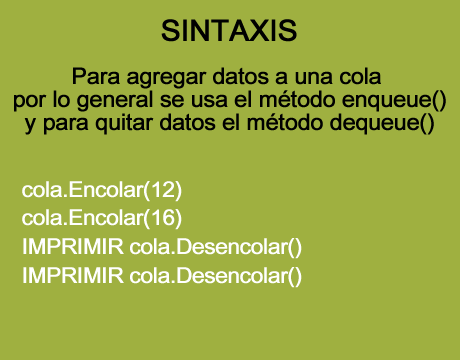 sintaxis Colas