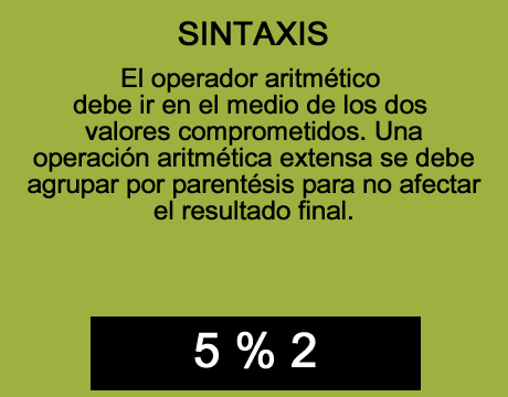 sintaxis operadores