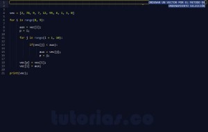 programacion en python: ordenamiento seleccion