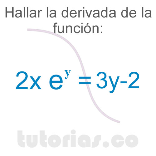 hallar la derivada implicita de la funcion (algebraica exponencial)
