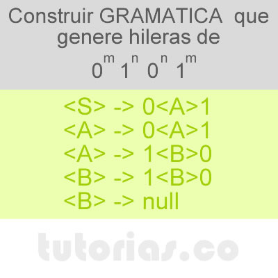 construccion de gramatica simple (0m 1n 0n 1m) con m,n > 0