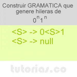 gramaticas: gramatica 0n1n