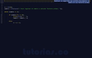 programacion en python: factores primos