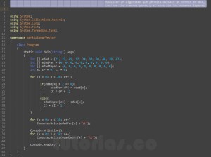 programacion en c#: particionar un vector