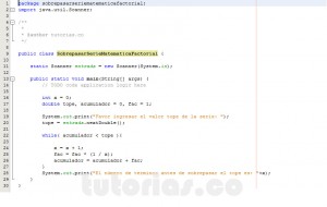 programacion en java: sobrepasar valor por serie matematica factorial