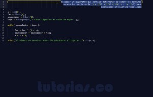 programacion en python: sobrepasar un valor por serie matematica factorial