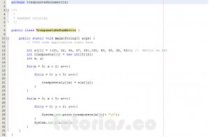 programacion en java: traspuesta de una matriz