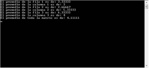 promedio filas columnas de una matriz