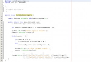 programacion en java: cantidad de numeros pares e impares