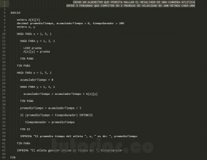 algoritmos: resultado carrera atletica