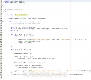 programacion en java: resultado carrera atletica