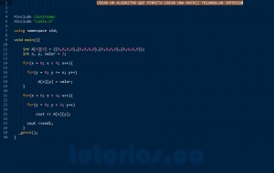 programacioin en C++: crear triangular inferior matriz