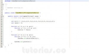 programacion en java: crear matriz triangular inferior