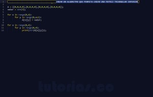 programacion en python: crear matriz triangular inferior