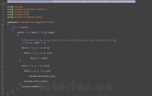 programacion en c#: crear matriz triangular inferior