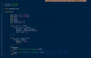 programacion en C++: demostrar ley de morgan