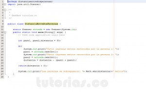 programacion en java: distancia entre dos personas