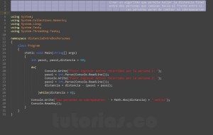 programacion en c#: distancia entre dos personas