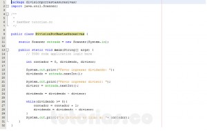 programacion en java: division por restas sucesivas