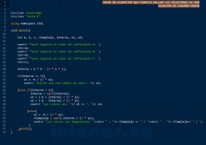 programacion en C++: ecuacion de segundo grado