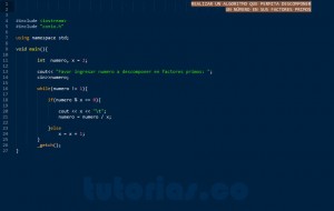 programacion en C++: factores primos