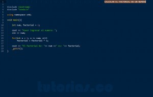 programacion en C++: factorial de un numero