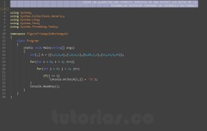 programacion en c#: figura triangulo rectangulo