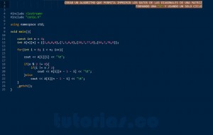 programacion en C++: imprimir datos matriz figura X