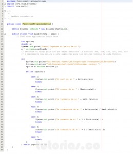 programacion en java: funciones trigonometricas