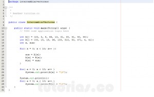 programacion en java: intercambiar datos de vectores