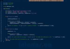 programacion en C++: inventario de un almacen