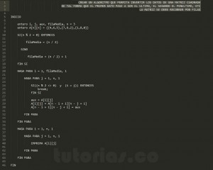 algoritmos: invertir matriz cuadrada