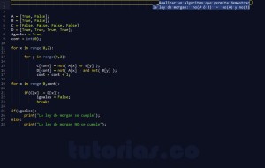 programacion en python: ley de morgan